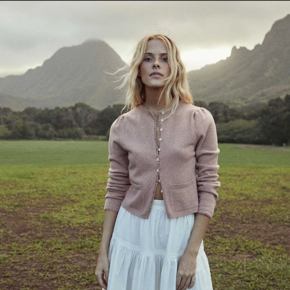 NWT Rare Doen Holbrook Cardigan, Blush, XS